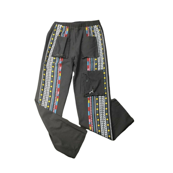 Boho Striped Patterned Cargo Jogger Pants